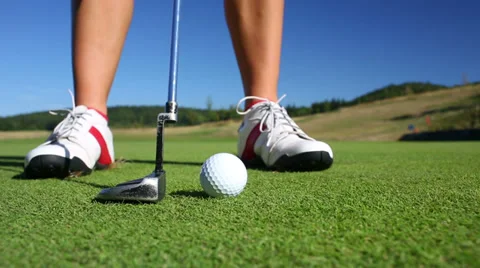 Close-up view of a female golf player Stock Footage 33770085