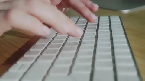 Close up view of female hands touching computer keyboard 스톡 동영상 170850674