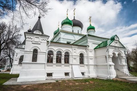 Close view of the feodor studit cathedral at fedorovsky monastery Stock Photos