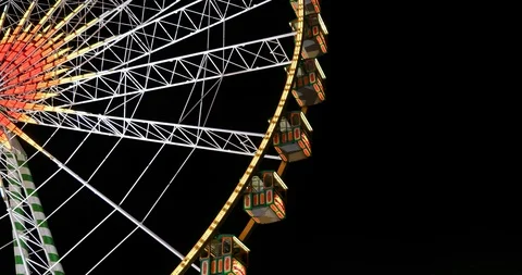 Close up view Ferris wheel on background of night sky. Stock Footage 113488439