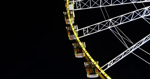 Close up view Ferris wheel on background of night sky. Stock Footage 113488700