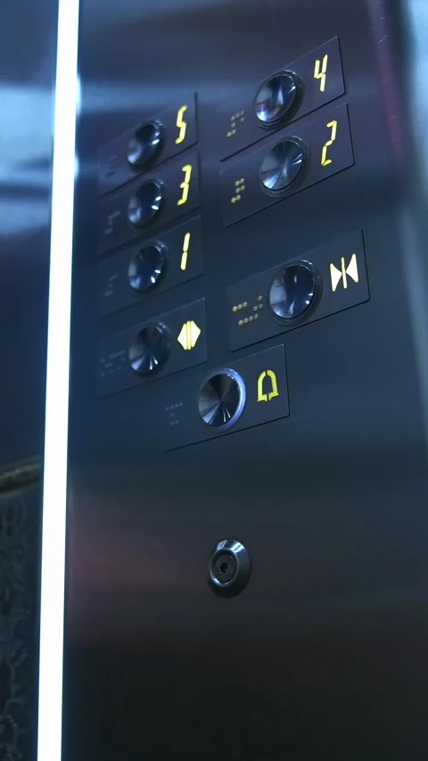 Close up view of finger pressing elevator buttons in modern building interi.. Stock Footage 337519538
