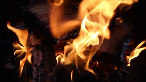 Close Up View Of Fire Flame Stock Footage