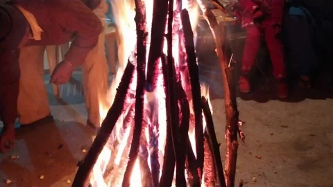 Close up view of fire by woods. Stock Footage 146726969