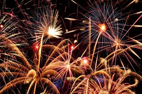 Close Up View of Fireworks Stock Photos