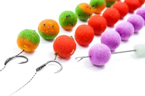 Close up view of fishing baits and Fishing gear for carp