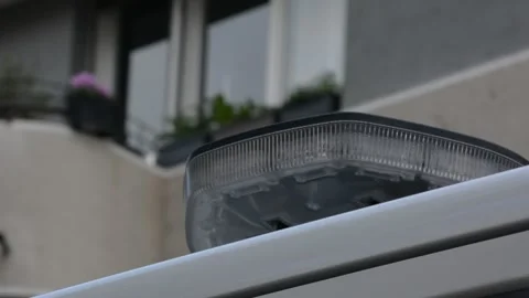 Close up view on flashing light of a utility service Stock-Footage 263809121