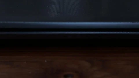 Close-up view of the flashing red button on the laptop Stock Footage 306278513