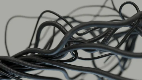 Close-Up View Of A Flexible Black Wire Stock Footage 311841256
