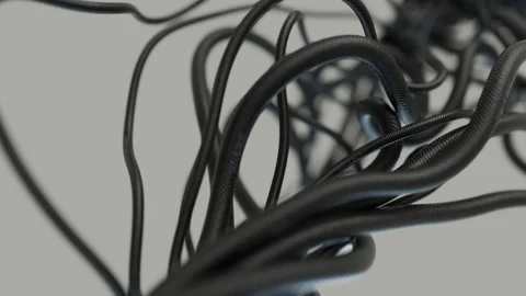 Close-Up View Of A Flexible Black Wire Stock-Footage 311843991
