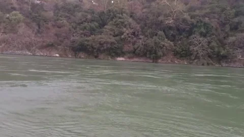 Close up view of flow of water in River Ganga in Rishikesh- India during Summer 库存影片 333371060