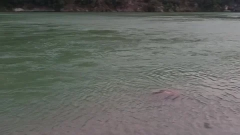 Close up view of flow of water in River Ganga in Rishikesh- India during Summer 库存影片 333371095