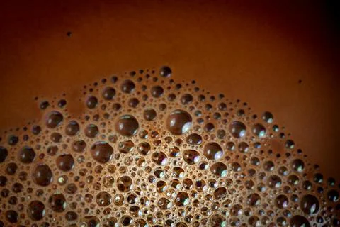 Close up view of foam on surface of coffee Stock Photos