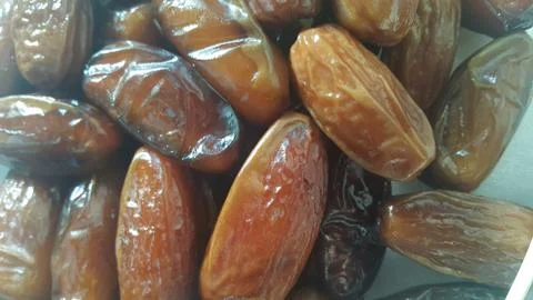 Close up view of fresh dried date palm with copy space for texts Stock Photos