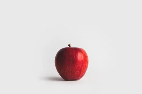 Close-up view of fresh red apple on a white background Stock Photos