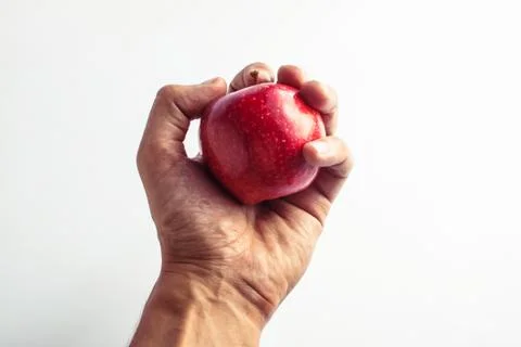 Close-up view of fresh red apples on a white background Stock Photos