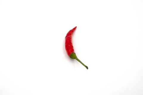 Close up view of fresh small red chili isolated on white background Stock Photos