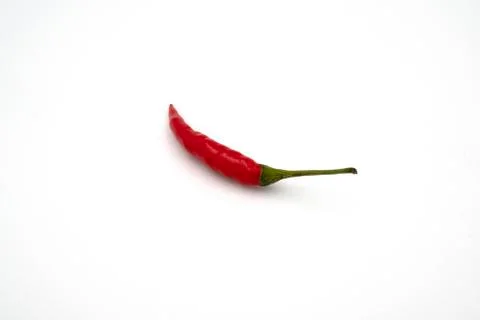 Close up view of fresh small red chili isolated on white background Stock Photos