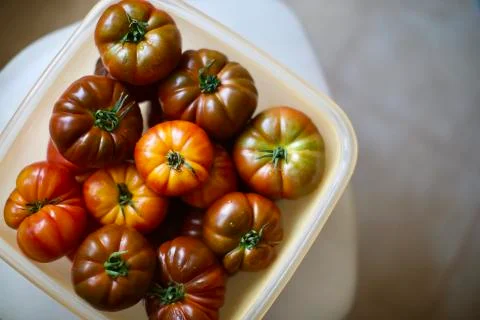 Close-up view of fresh tomatoes. Stock Photos