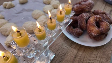 Close-up view of freshly made sufganiyot Stock Footage 297287963