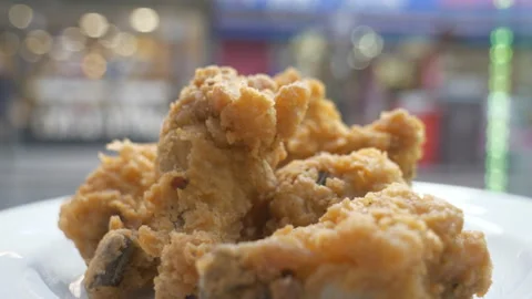 A close up view of the fried chicken wings.  Stock Footage 150928888