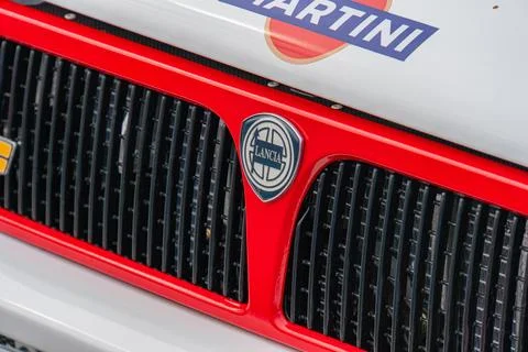 A close-up view of the front section of a Formula 1 car features a predomin.. Stock Photos