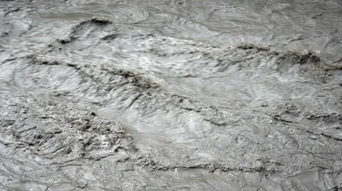 Close view of the full-flowing mountain Nepal river Stock Footage 8569511