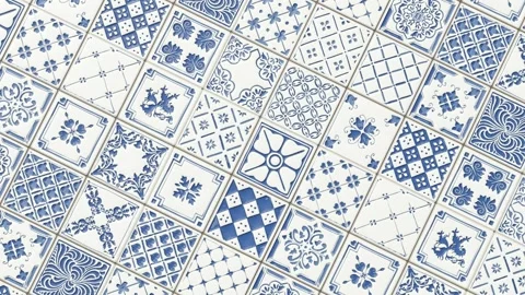 Close-up view of geometric tile Stock Footage 262740356