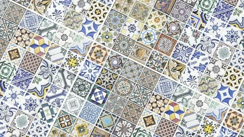 Close-up view of geometric tile Stock Footage 262741549