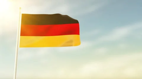 Close-up view of the Germany flag waving in the wind. Stock Footage 297347389