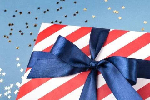 Close up view on gift box. Stock Photos