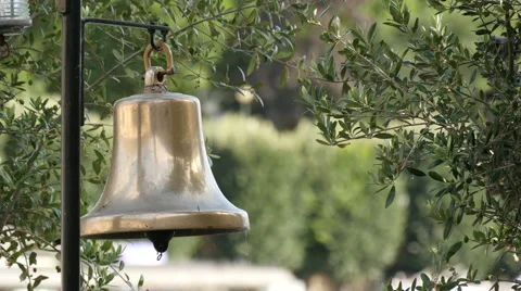 Close up view of a gilded bell in the Seine riverside, Paris Stock Footage 56839701