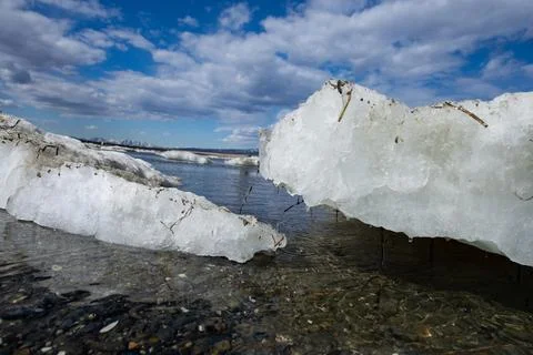 A close-up view of the glacier Stock Photos