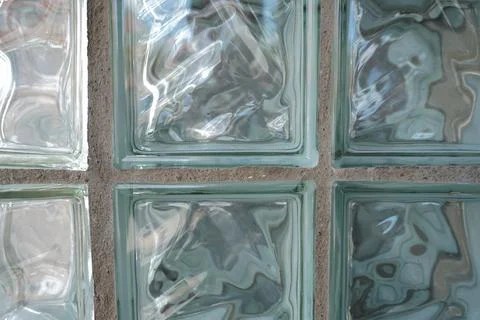 A close-up view of a glass block window 写真素材