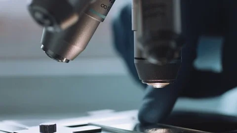 Close up view of glass under microscope 動画素材 72840573
