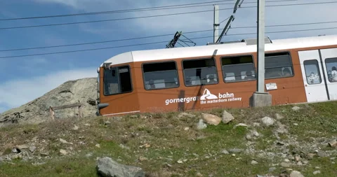 Close view of Gornergrat Bahn also known as Matterhorn Railway Stock Footage 229457778