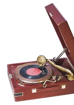 Close up view on gramophone isolated Stock Photos