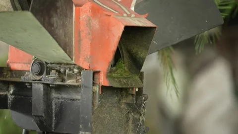 Close up view of grass grinding machine Stock Footage 263697966
