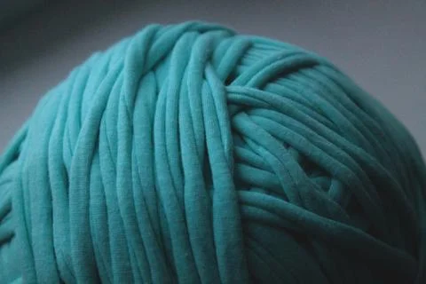 Close up view of green clew thread for knitting Stock Photos