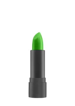 Close up view of green color lip stick on while back Stock Photos