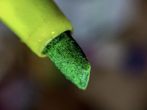 Close up view of the green highlighter tip Stockfoto's