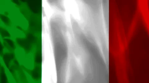 A close up view of the green white and red Italian flag waving in the wind Stock Footage 343581564