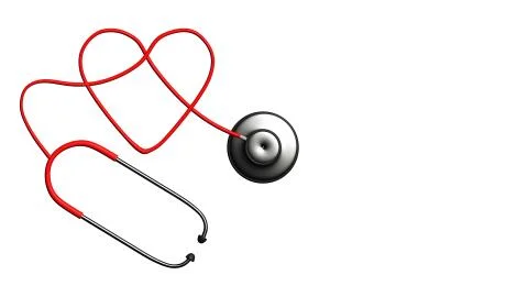 Close up view of grey stethoscope on white back Stock Illustration