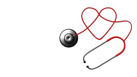 Close up view of grey stethoscope on white back Stock Illustration