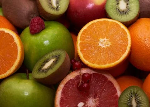 Close-up view group of fruits in restaurant Stock Photos