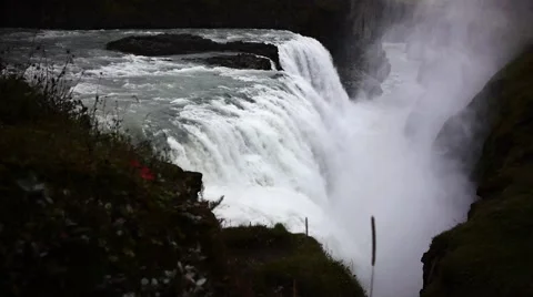 Close Up View of the Gullfoss Falls  Video stock 67843807