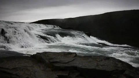 Close Up View of Gullfoss Falls Video stock 67844048