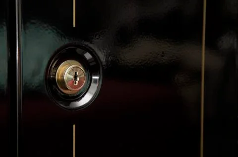 Close up view of a Gun Safe Lock Stock Photos