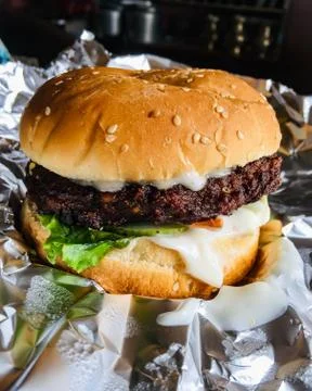 Close-up view of Hamburger Stock Photos