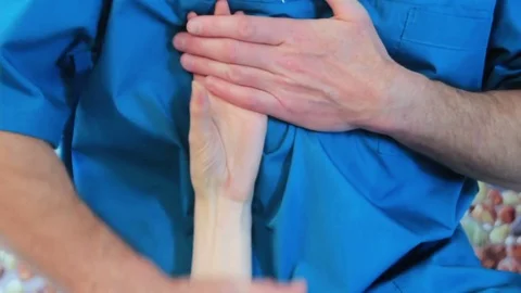 Close up view of hand massage. Видео 71755526